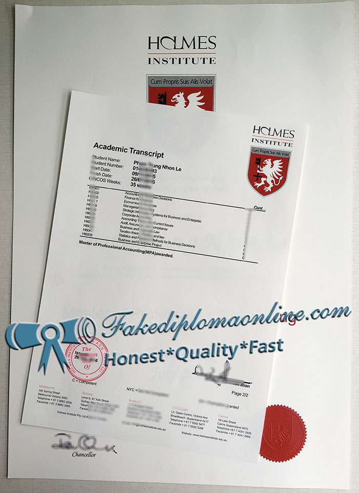 Holmes Institute transcript