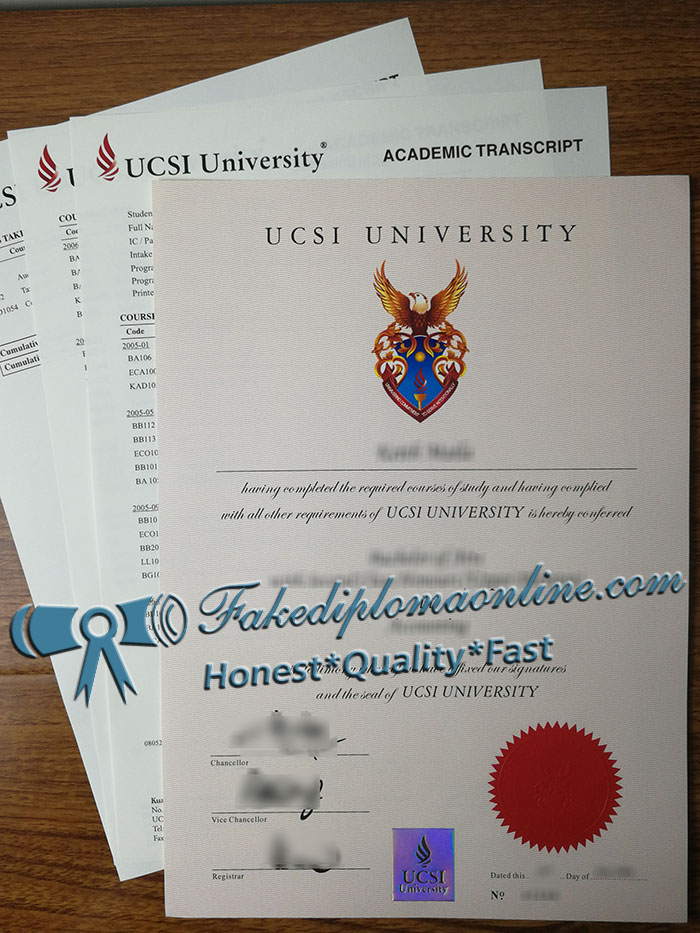 UCSI University degree and transcript