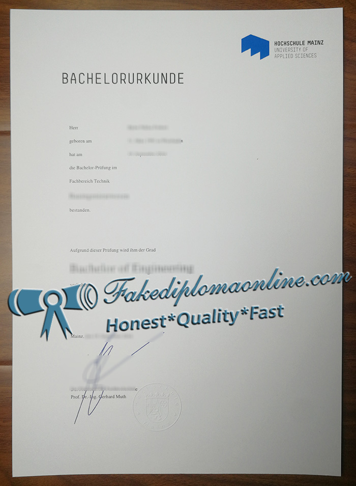 Hochschule Mainz Urkunde