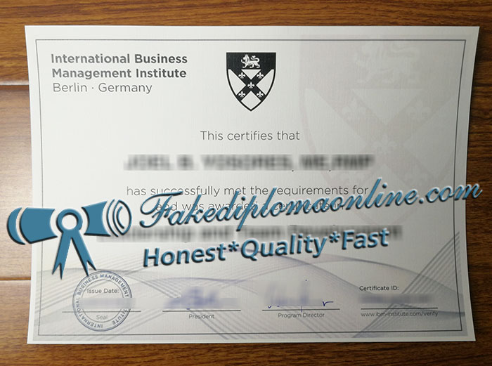 IBMI Berlin certificate