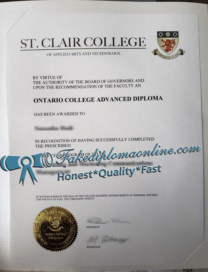 St. Clair College diploma