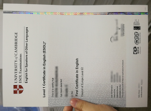 Cambridge First Certificate in English certificate