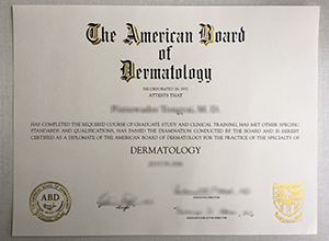 American Board of Dermatology certificate