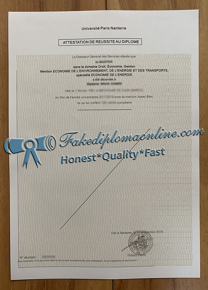 Attestation de Réussite au diplôme