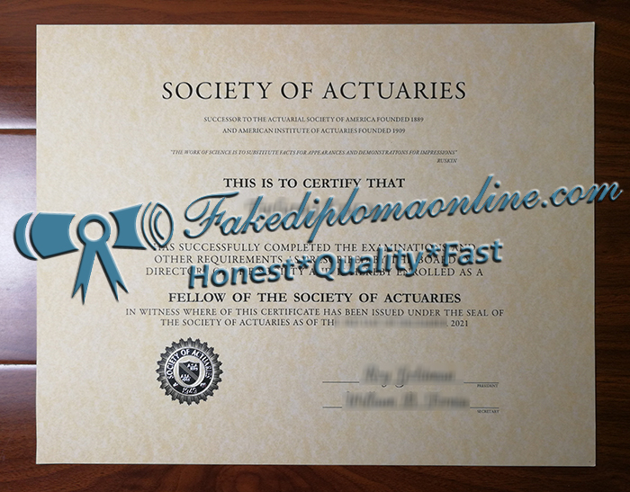 Society of Actuaries certificate