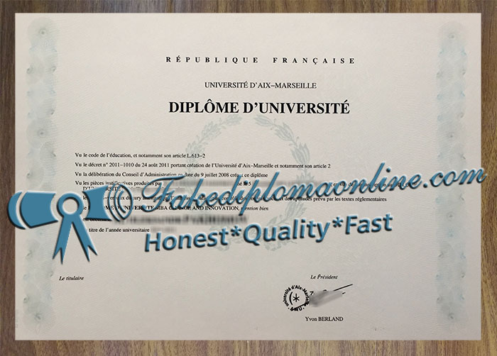 Aix-Marseille Université diploma