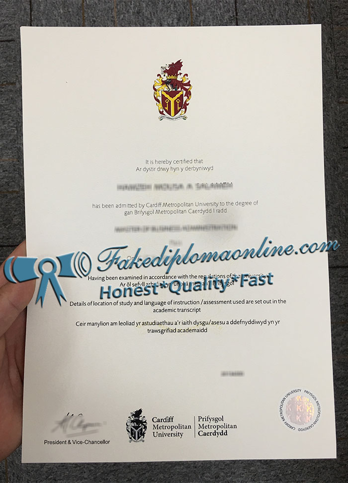 Cardiff Metropolitan University diploma