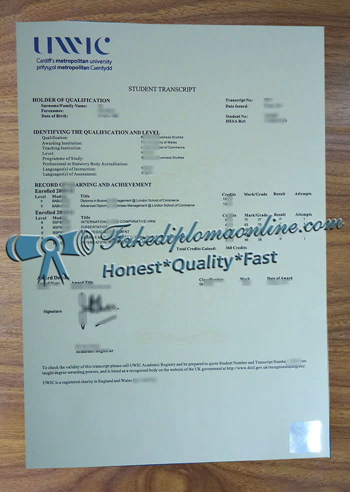 Cardiff-Metropolitan-University-student-transcript