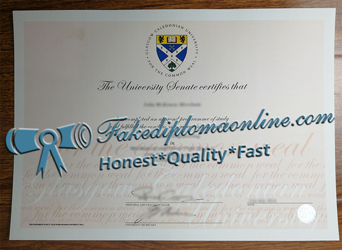 Glasgow Caledonian University diploma