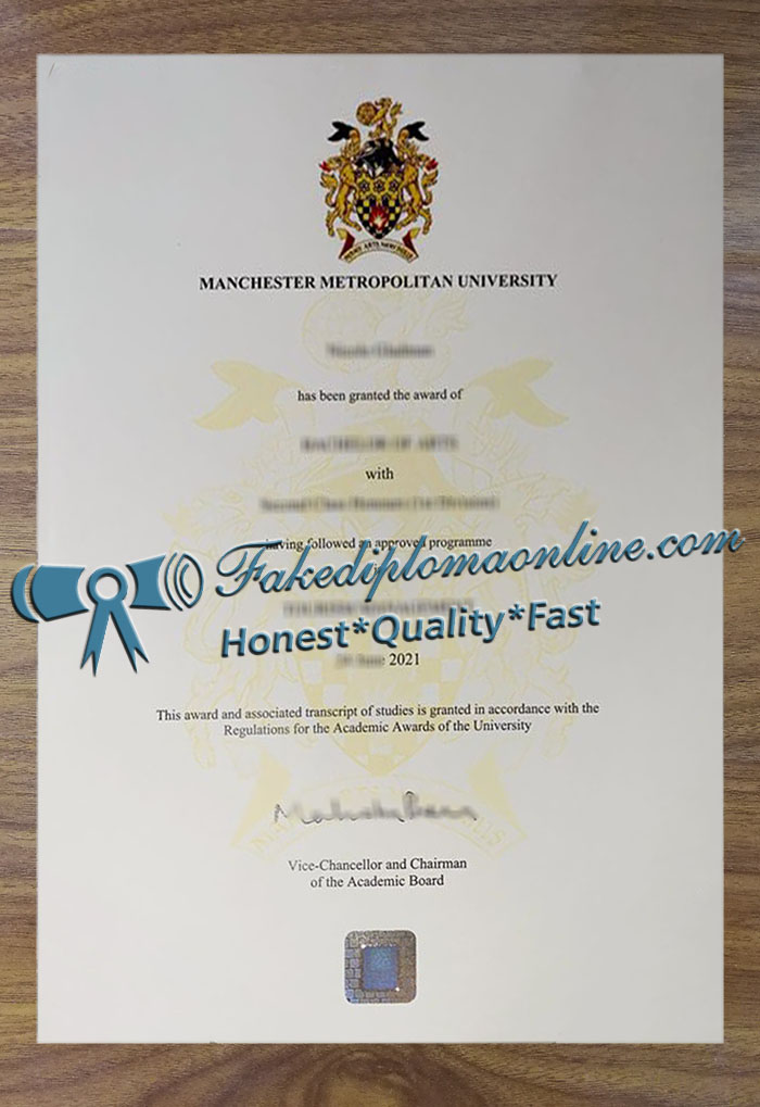 Manchester Metropolitan University diploma