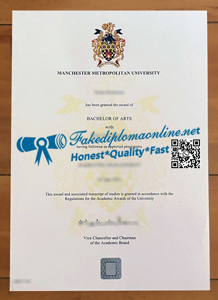 Manchester Metropolitan University diploma