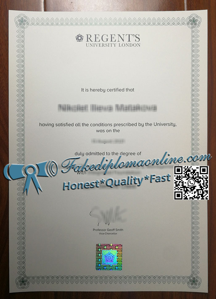Regent’s University London diploma