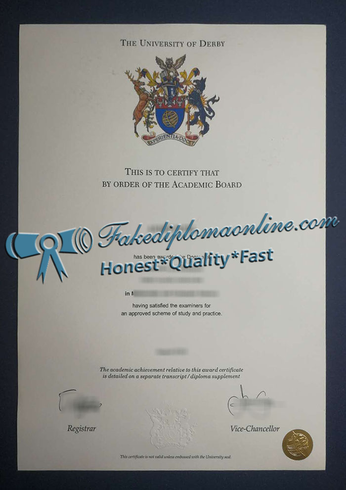 University of Derby diploma