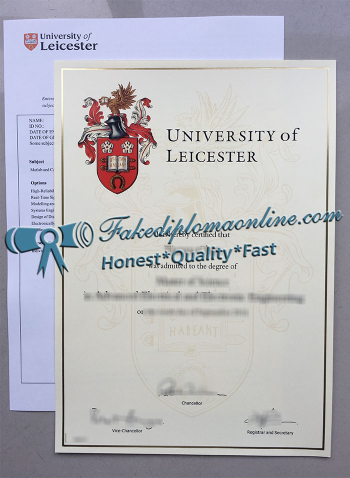 University of Leicester diploma and transcript