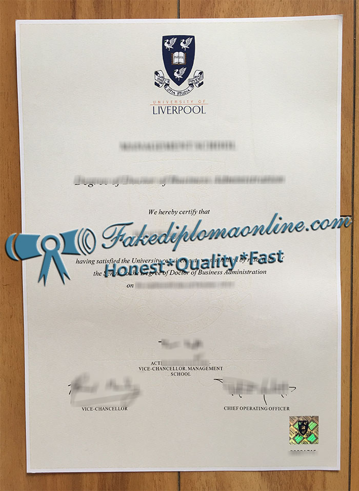 University of Liverpool diploma