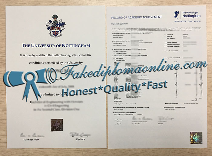 University of Nottingham diploma