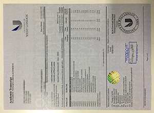 University of West London transcript