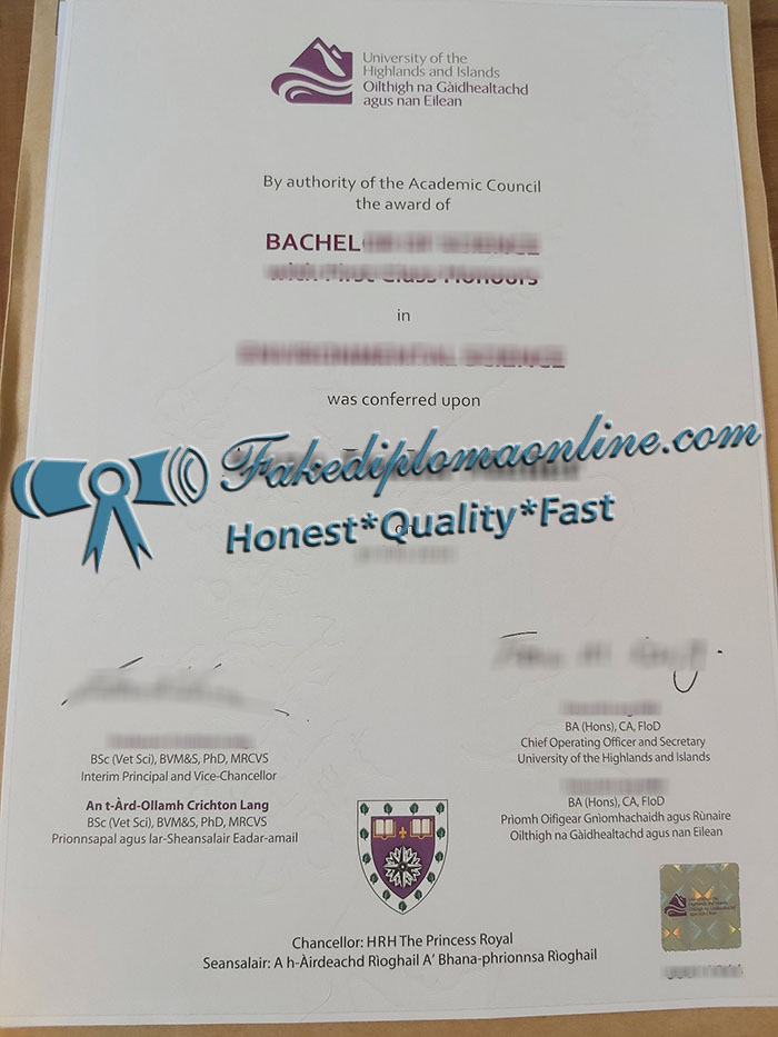 University of the Highlands and Islands diploma