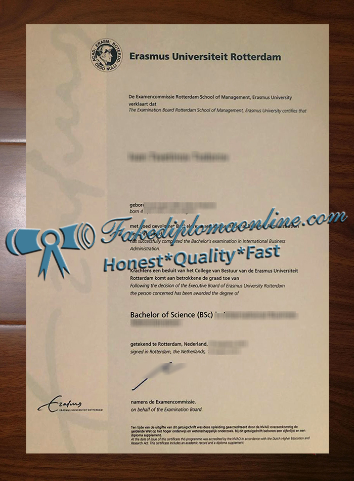 Erasmus Universiteit Rotterdam diploma