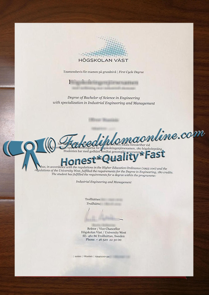 Högskolan Väst diploma
