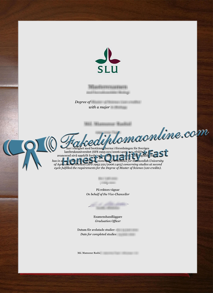 Sveriges lantbruksuniversitet degree
