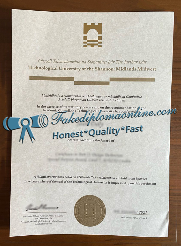Technological University of the Shannon degree