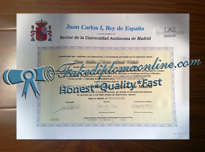Universidad Autónoma de Madrid diploma