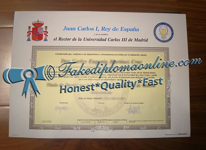 Universidad Carlos III de Madrid diploma