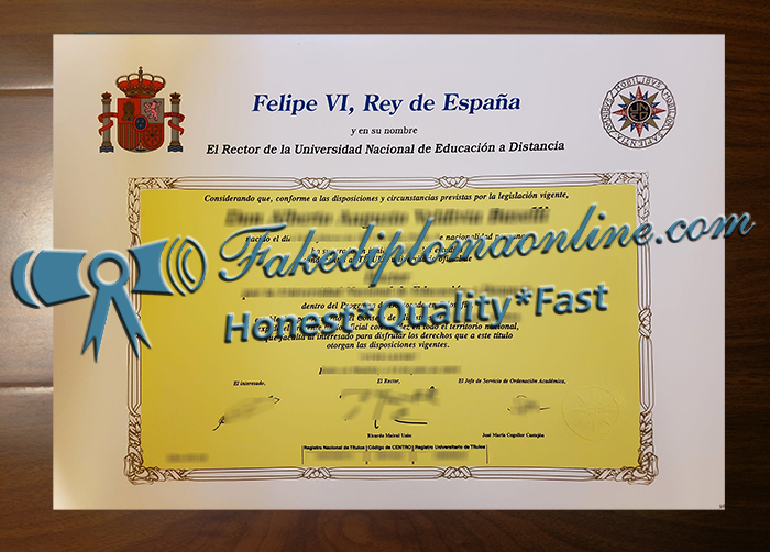 Universidad Nacional de Educación a Distancia diploma