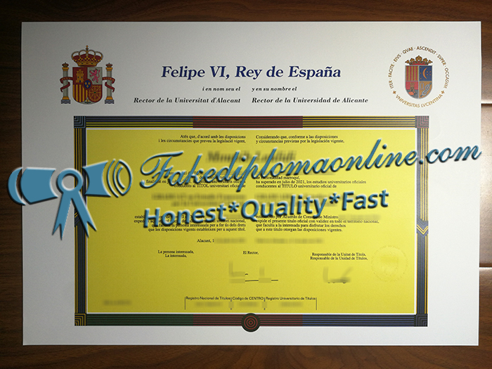Universidad de Alicante diploma