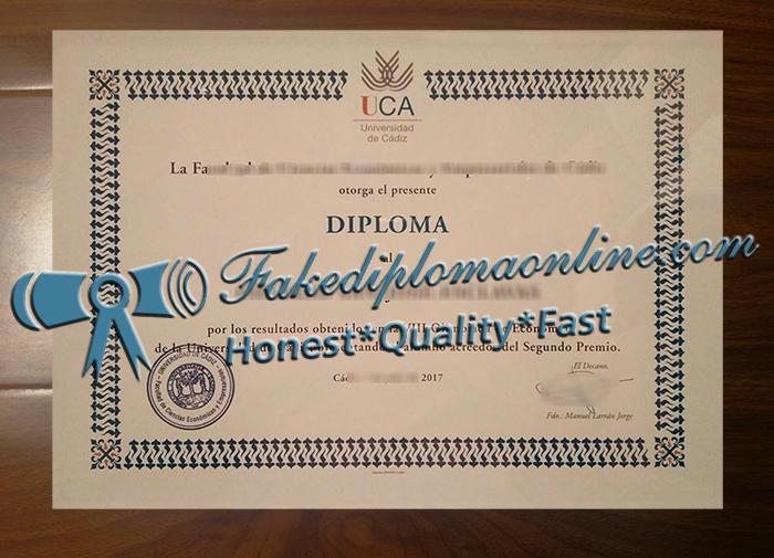 Universidad de Cádiz diploma