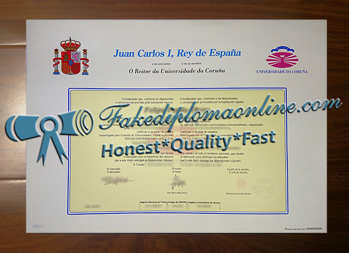 Universidad de La Coruña diploma