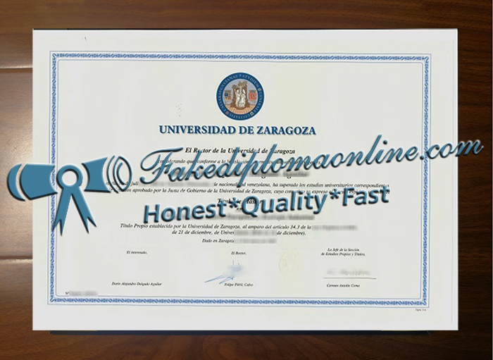 Universidad de Zaragoza diploma