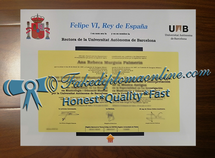 Universitat Autònoma de Barcelona diploma