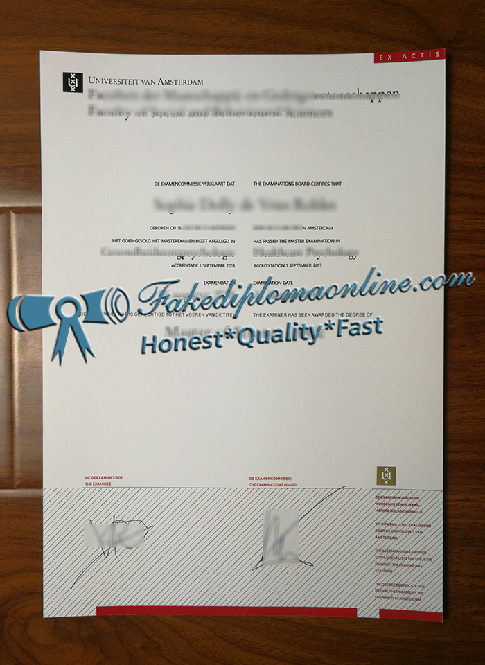 Universiteit Van Amsterdam diploma