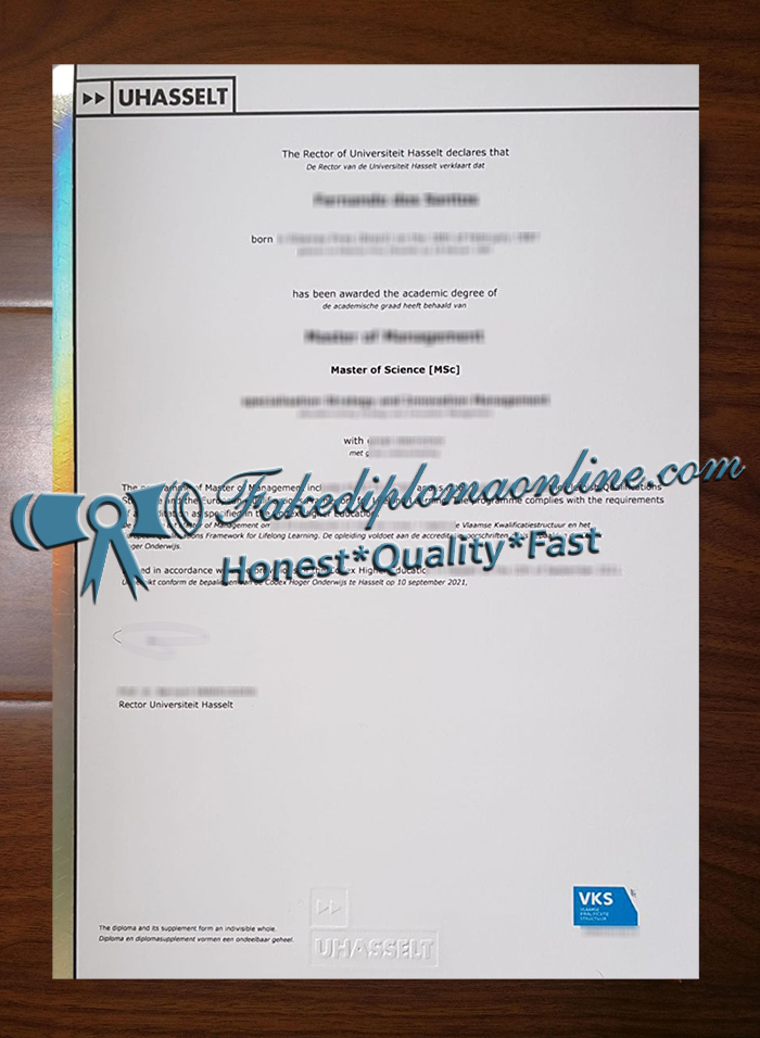 Universiteit Hasselt diploma