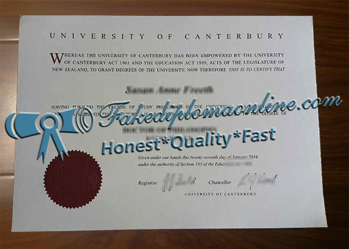 University of Canterbury diploma