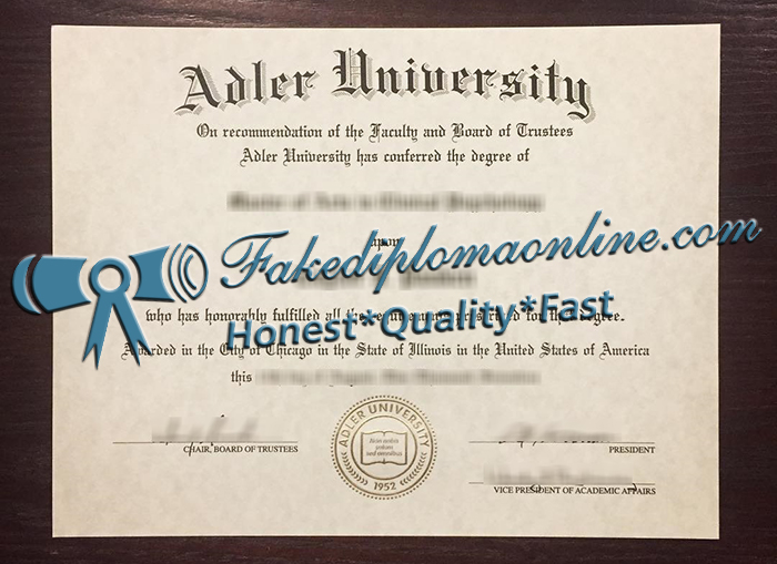 Adler University diploma