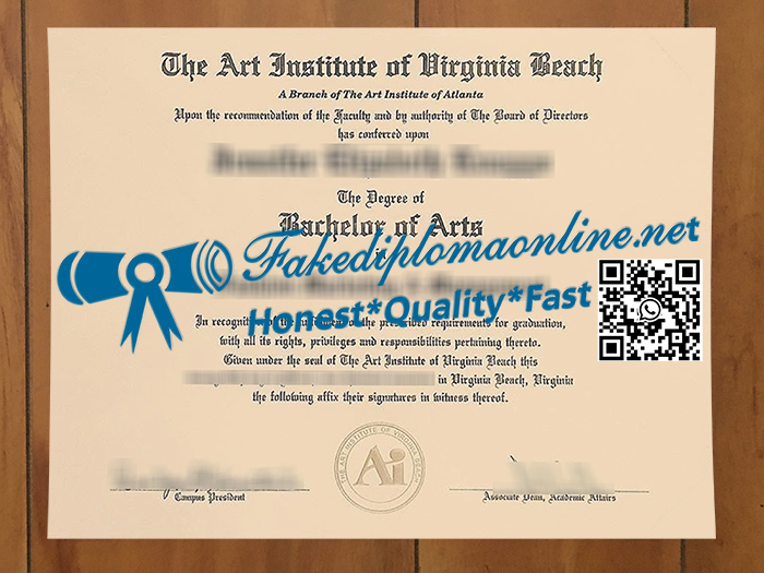 Art Institute of Virginia Beach diploma