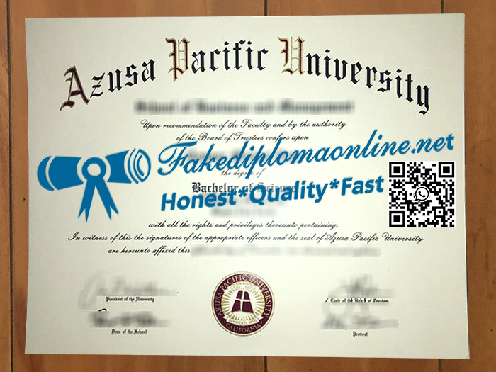 Azusa Pacific University diploma