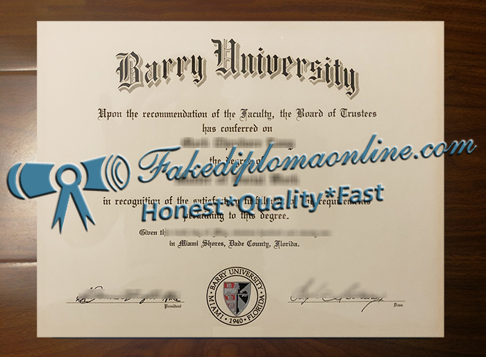 Barry University diploma