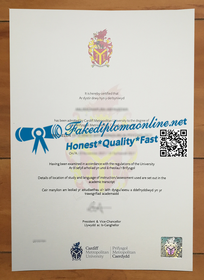 Cardiff Metropolitan University diploma