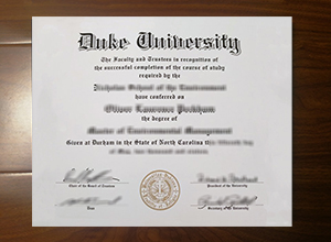 Duke University diploma