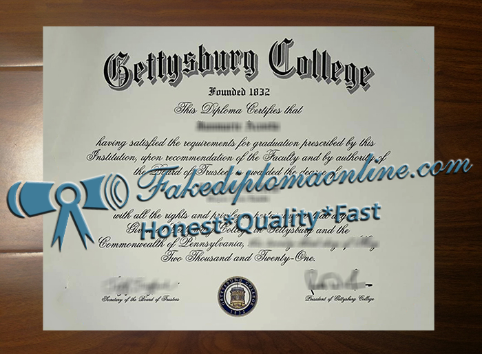 Gettysburg College diploma