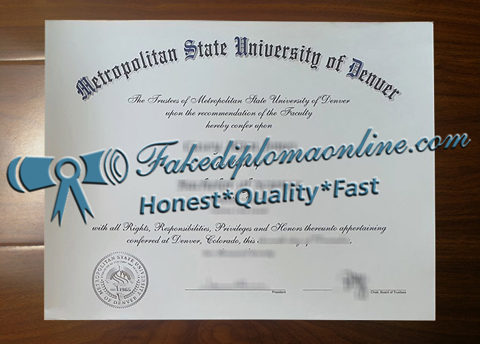 Metropolitan State University of Denver diploma