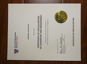 Harvard Business School certificate