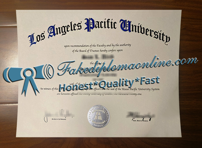 Los Angeles Pacific University diploma