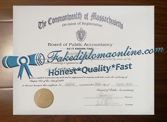 Massachusetts CPA certificate
