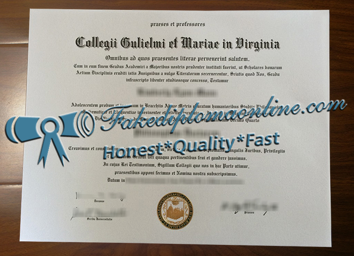 College of William & Mary diploma