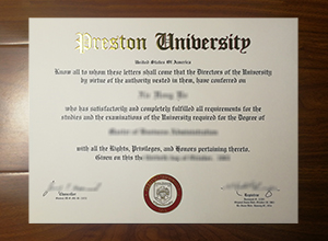 Preston University diploma